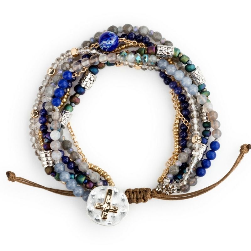 Beaded Prayer Bracelet - Indigo